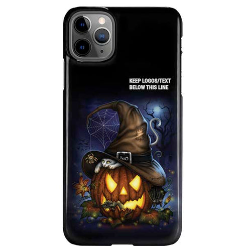 Halloween Cat and Jack O Lantern Pumpkin by Sarah Richter iPhone Cases